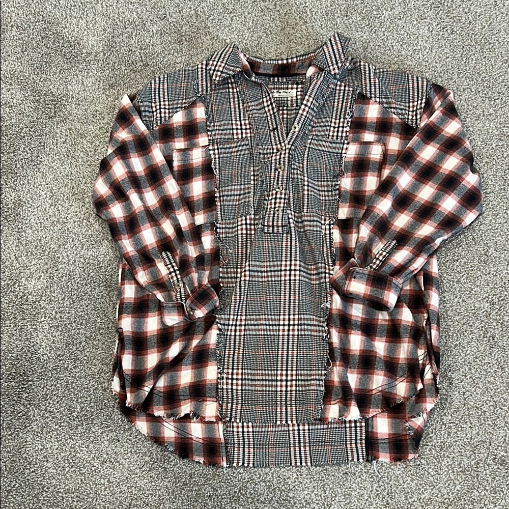 We The Free Plaid oversized tunic
